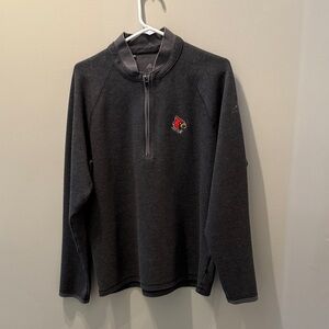 Adidas Men's Dark Gray Louisville Golf Club Quarter Zip Sweater